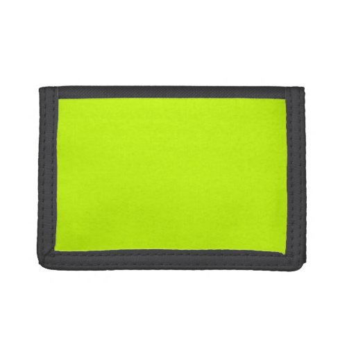 Fluorescent Lime Green Neon Yellow Personalized Tri_fold Wallet
