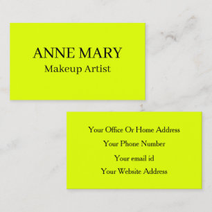 Fluorescent Neon Chartreuse Yellow Bright Colorful Business Card