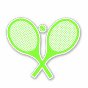 Fluorescent Neon Green Tennis Racquets Ball   Sticker