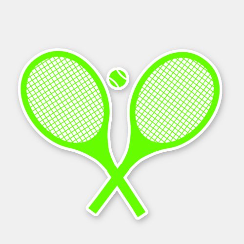 Fluorescent Neon Green Tennis Racquets Ball   Sticker