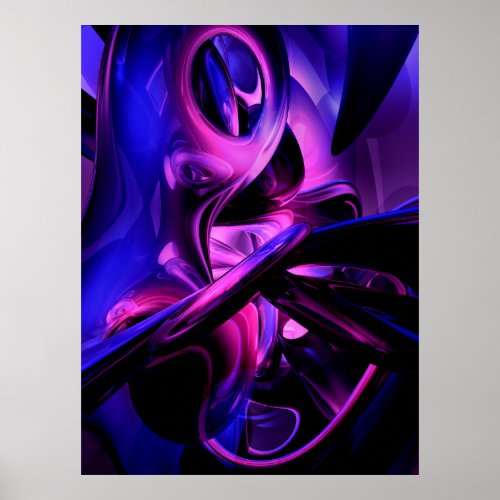 Fluorescent Passions Abstract Poster