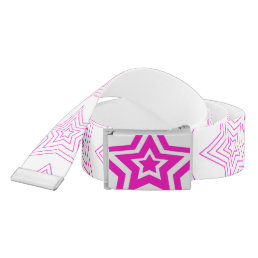 Fluorescent Pink and White Star Belt