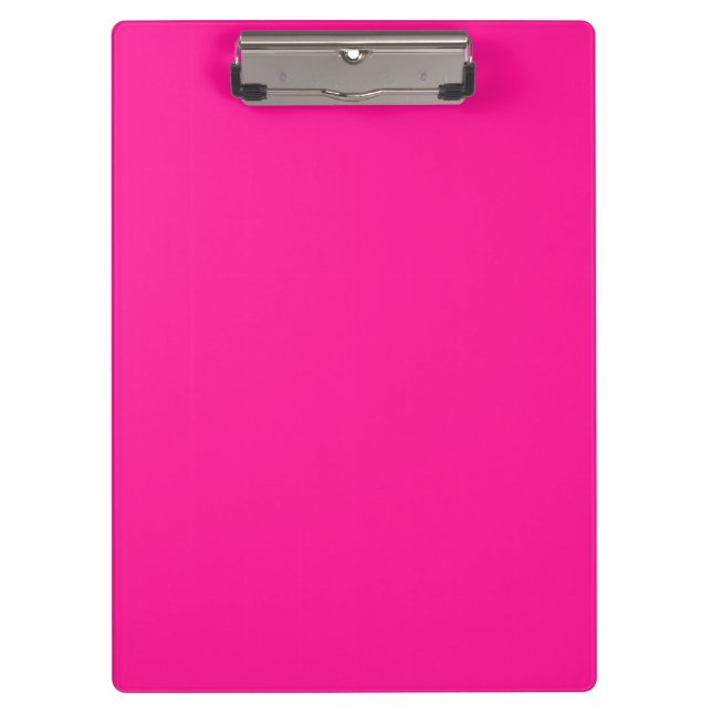 Fluorescent Pink Classic Single Color Clipboard (Front)