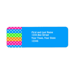 Fluorescent Rainbow with Polka Dots Label