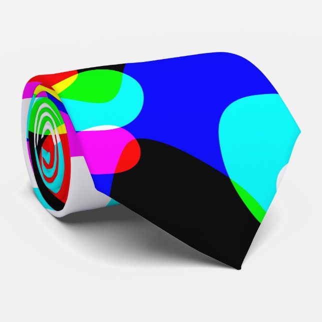 Fluorescent Retro Neon Plasma Blobs  Neck Tie (Rolled)