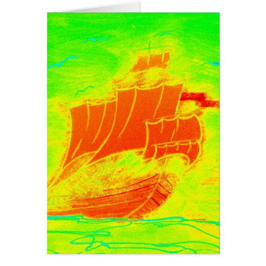 fluorescent sailboat cards (Front)