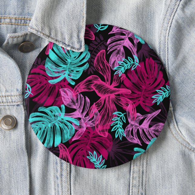 Fluorescent tropical palm leaves button (In Situ)
