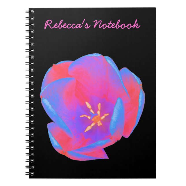Fluorescent Tulip Customizable Notebook (Front)