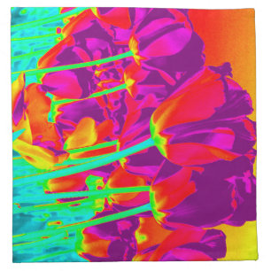 fluorescent tulips napkin