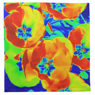 fluorescent tulips napkin