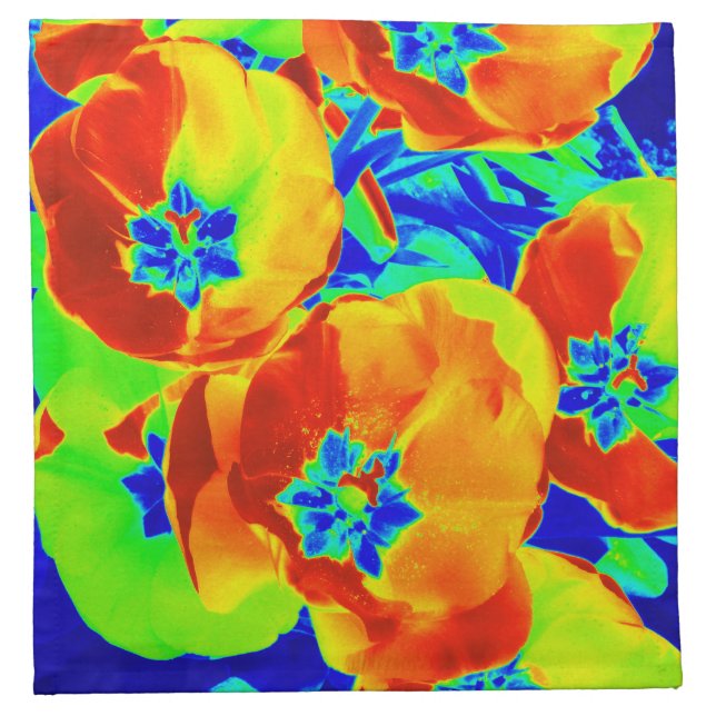 fluorescent tulips napkin (Front)