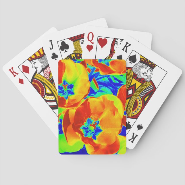 fluorescent tulips poker cards (Back)