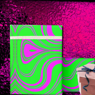 fluorescent  waves modern pattern wrapping paper