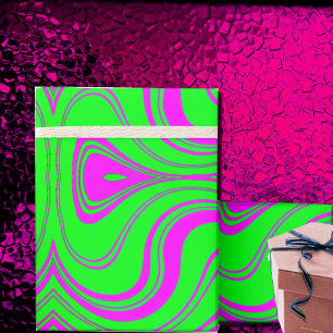 fluorescent waves modern pattern wrapping paper