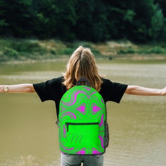 fluorescent  waves  -  monogrammed