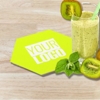fluorescent   yello- add your  logo  paper coaster