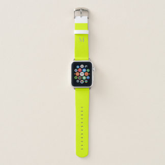 fluorescent yellow - add monogram apple watch band