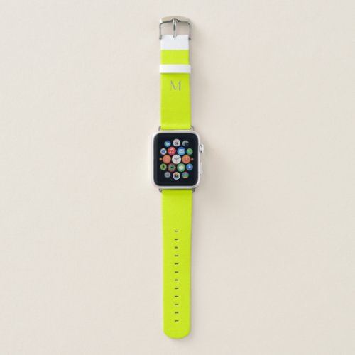 fluorescent yellow _ add monogram apple watch band