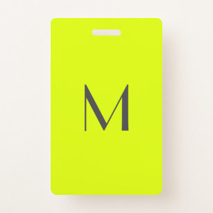 fluorescent yellow - add monogram  badge