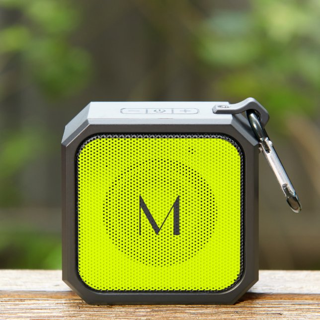fluorescent yellow - add monogram  bluetooth speaker (Insitu(Outdoor))