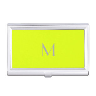 fluorescent yellow - add monogram  business card case