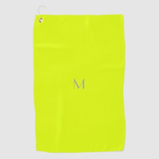 fluorescent yellow - add monogram golf towel