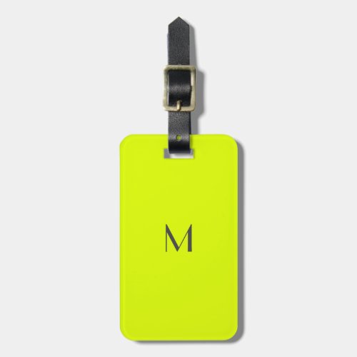 fluorescent yellow _ add monogram luggage tag