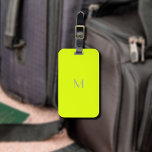 Fluorescent Yellow - Add Monogram Luggage Tag at Zazzle