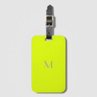 fluorescent yellow - add monogram luggage tag