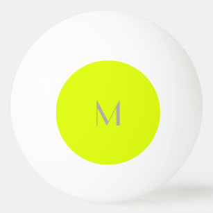 fluorescent yellow - add monogram   ping pong ball