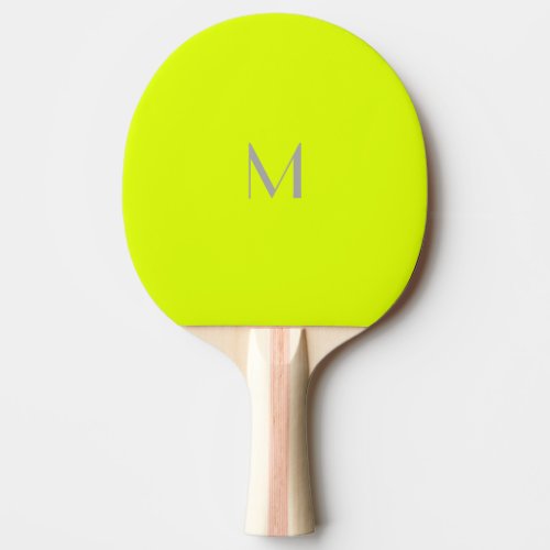 fluorescent yellow _ add monogram  ping pong paddle