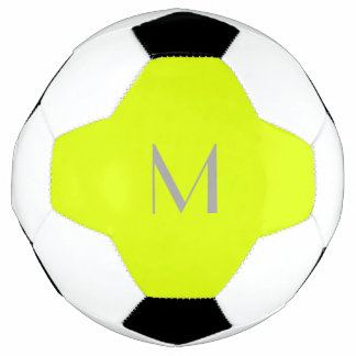 fluorescent yellow - add monogram   soccer ball