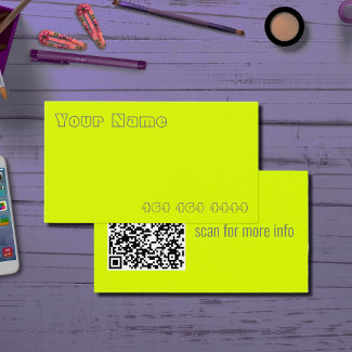 fluorescent yellow - add QR code