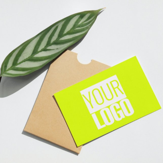 fluorescent yellow - add your bold logo business card (Creator Uploaded)