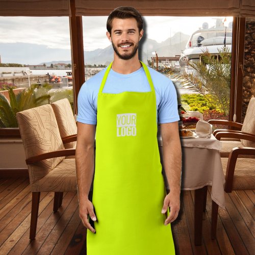 fluorescent yellow _ add your  logo apron