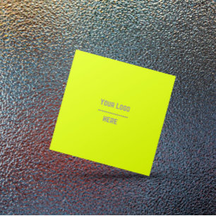 fluorescent yellow - add your logo square business card