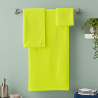 fluorescent  yellow bath towel set