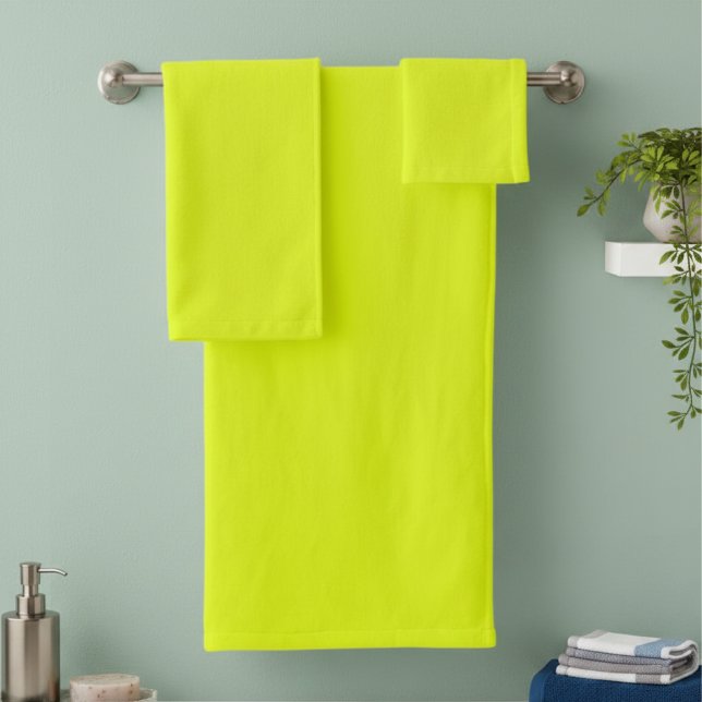 fluorescent  yellow bath towel set (Creator Uploaded)