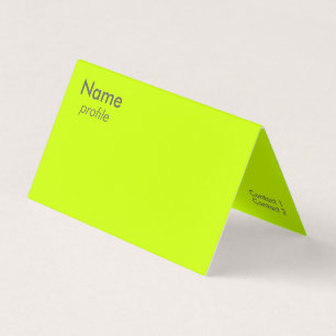 fluorescent yellow business card