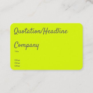fluorescent yellow business card