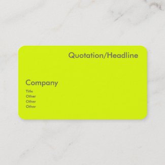 fluorescent yellow business card
