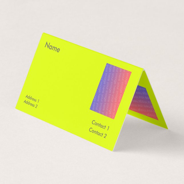fluorescent yellow  business card (Front)