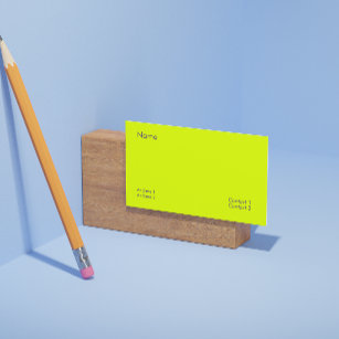 fluorescent yellow business card