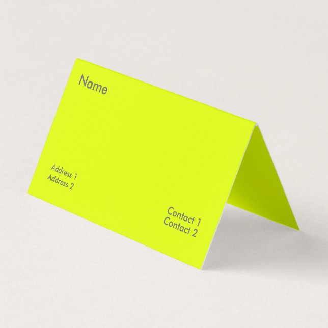 fluorescent yellow business card (Front)