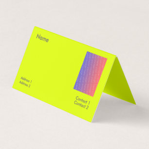 fluorescent yellow folded business card