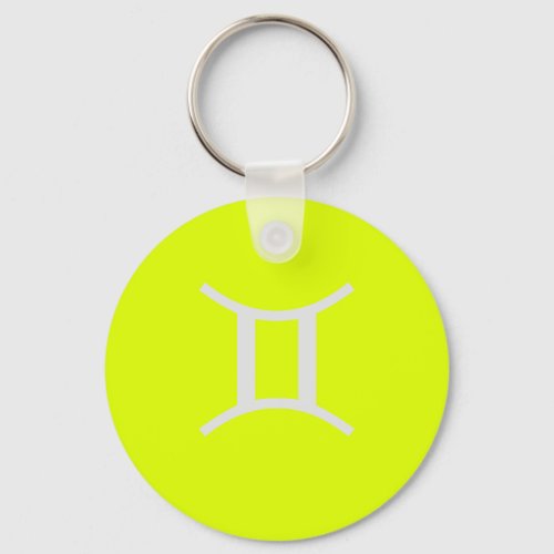 fluorescent yellow _Gemini   Keychain
