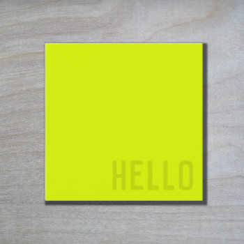 Fluorescent Yellow -  Hello Square Business Card by almawad at Zazzle