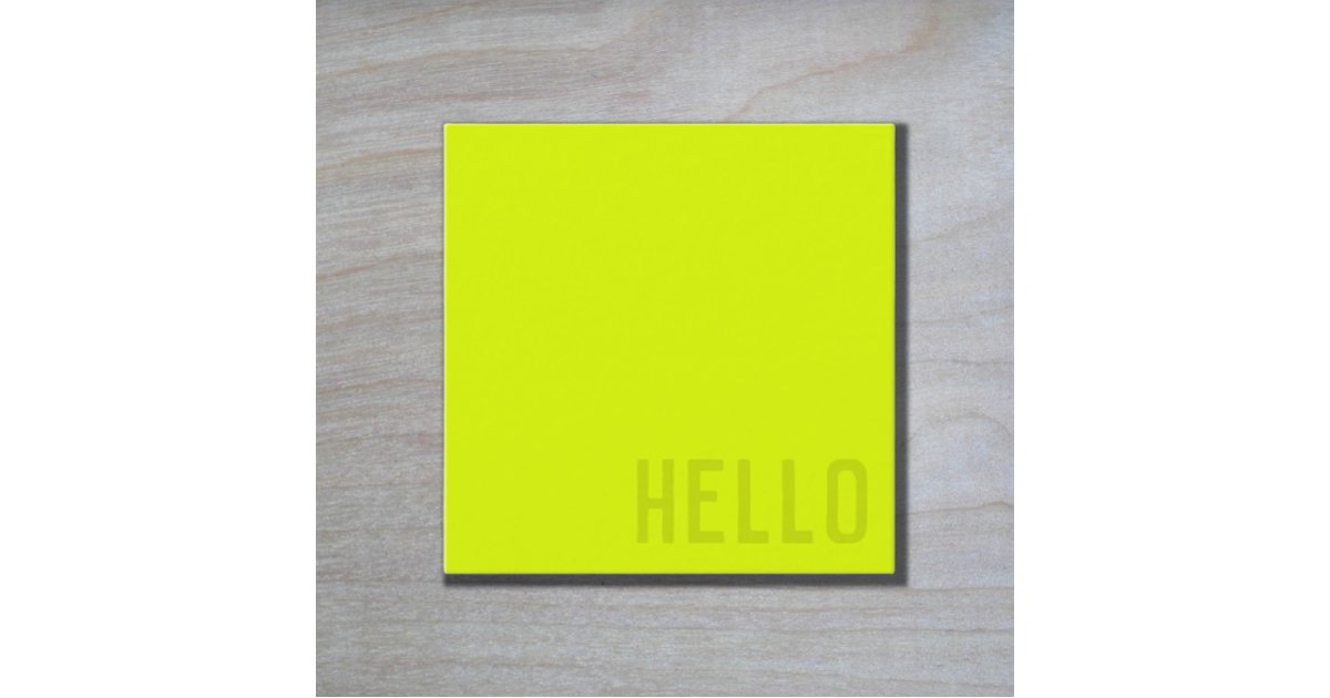 fluorescent yellow - HELLO Square Business Card | Zazzle
