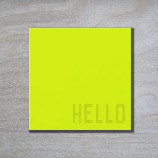 fluorescent yellow - HELLO Square Business Card | Zazzle