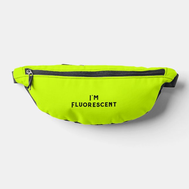 Fluorescent Yellow "I'm Fluorescent" Festival Fanny Pack (Lay Down)